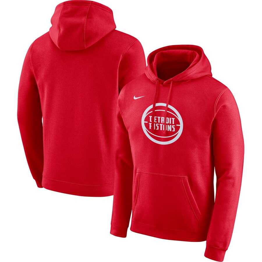 NBA Detroit Pistons Nike 201920 City Edition Club Pullover Hoodie Red